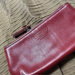Coach Cherry Red Leather Pouch